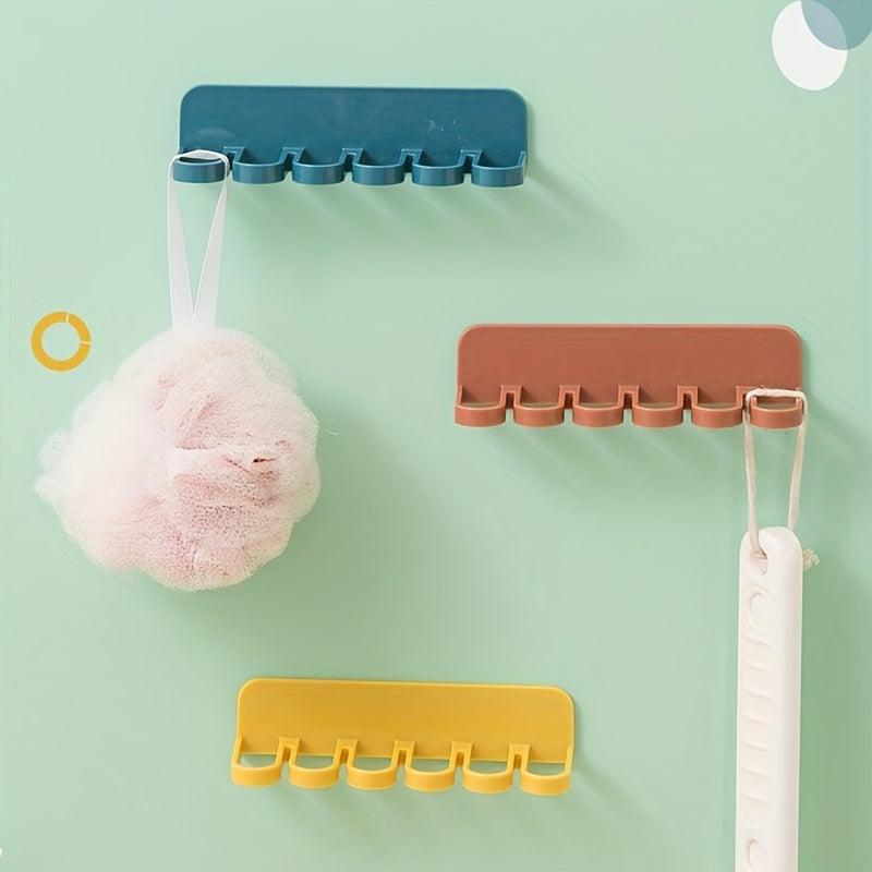 1pc Punching Strong Adhesive Hooks Wall Hanging Bathroom Storage Rack