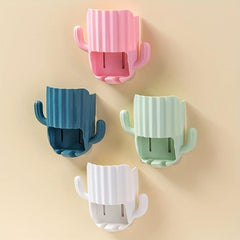 Cactus Toothbrush Holder Wall Mounted Storage Rack Multifunctional Organizer