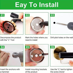 7pcs Bathroom Golden Hardware Set Wall Mounted Towel Bar Towel Ring Toilet Paper