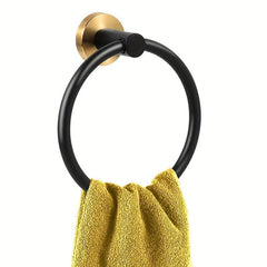 7pcs Bathroom Golden Hardware Set Wall Mounted Towel Bar Towel Ring Toilet Paper