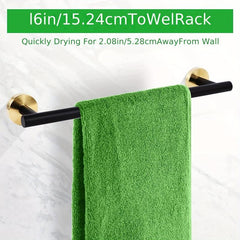 7pcs Bathroom Golden Hardware Set Wall Mounted Towel Bar Towel Ring Toilet Paper
