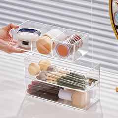 Acrylic Storage Box with Drawer Divisions Vanity Organizer