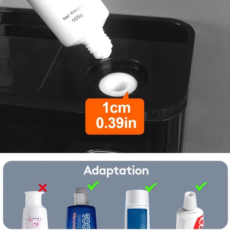 Wall Mounted Toothbrush Holder & Toothpaste Dispenser