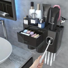 Wall Mounted Toothbrush Holder & Toothpaste Dispenser
