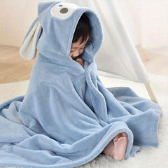Kids Hooded Bath Towel, Coral Fleece, Absorbent