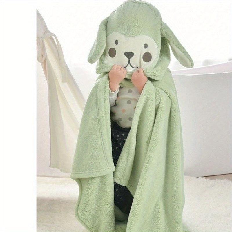 Kids Hooded Bath Towel, Coral Fleece, Absorbent