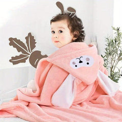 Kids Hooded Bath Towel, Coral Fleece, Absorbent