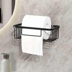 Toilet Paper Holder Wall Mounted Tissue Storage Rack Bathroom Organizer