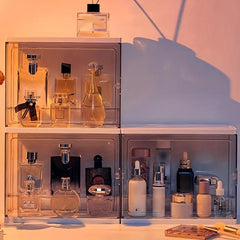 Transparent Cosmetic Storage Box Plastic Storage Box Clear Door Dustproof