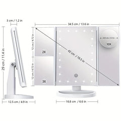 LED Makeup Mirror 10X Magnification & 180 Adjustable Bracket