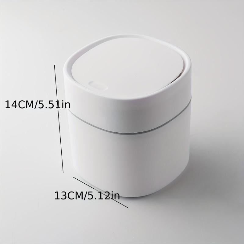 Small Trash Bin Desktop Garbage Can With Cover Plastic Home Bathroom Organizers