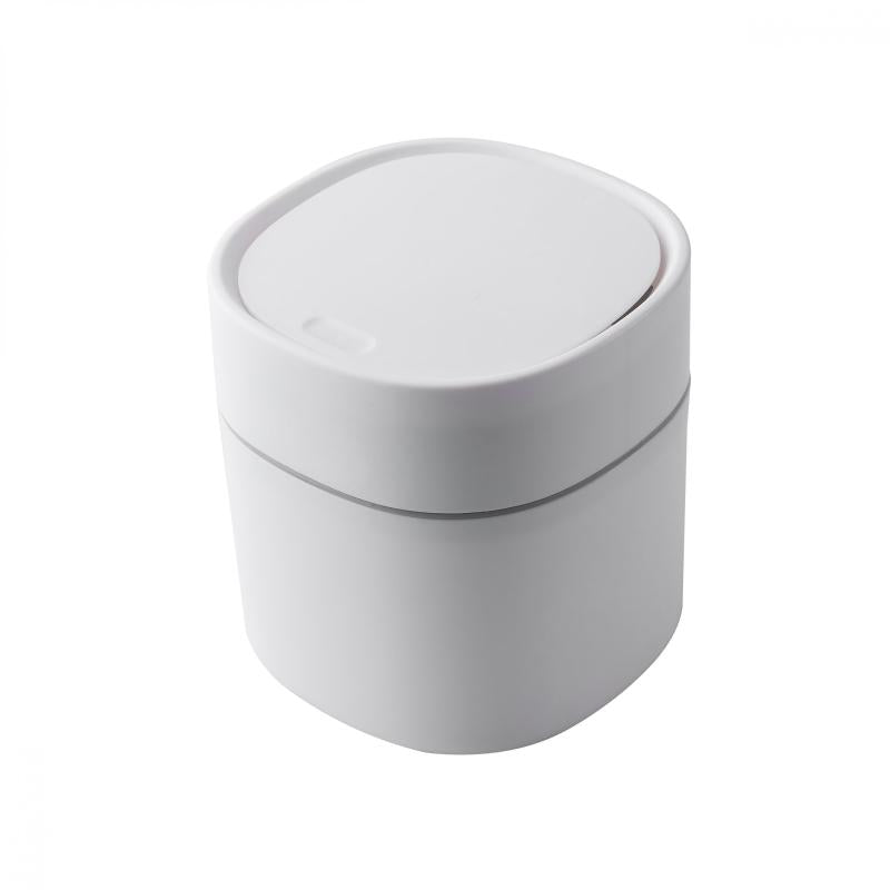 Small Trash Bin Desktop Garbage Can With Cover Plastic Home Bathroom Organizers