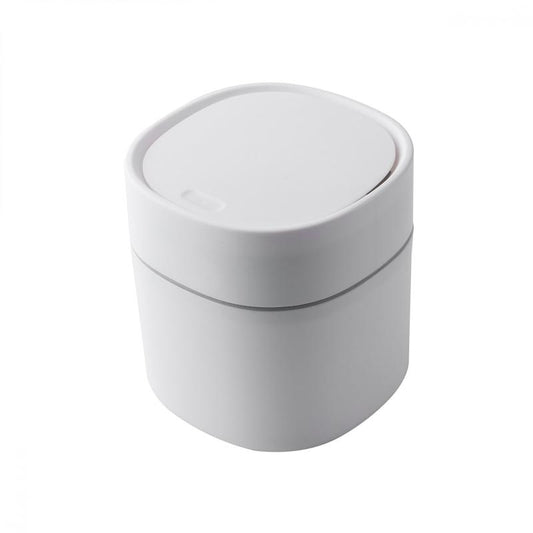 Small Trash Bin Desktop Garbage Can With Cover Plastic Home Bathroom Organizers