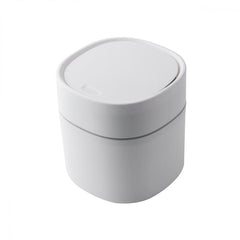 Small Trash Bin Desktop Garbage Can With Cover Plastic Home Bathroom Organizers