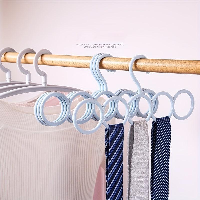 3pcs Plastic Hanger Scarf Tie Holder Rack Multifunction 5 hole Hanger