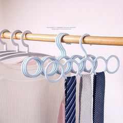 3pcs Plastic Hanger Scarf Tie Holder Rack Multifunction 5 hole Hanger