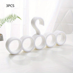3pcs Plastic Hanger Scarf Tie Holder Rack Multifunction 5 hole Hanger