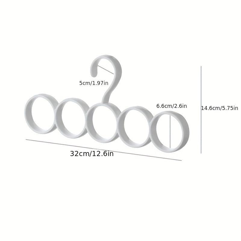 3pcs Plastic Hanger Scarf Tie Holder Rack Multifunction 5 hole Hanger