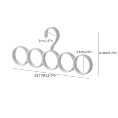 3pcs Plastic Hanger Scarf Tie Holder Rack Multifunction 5 hole Hanger