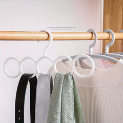 3pcs Plastic Hanger Scarf Tie Holder Rack Multifunction 5 hole Hanger