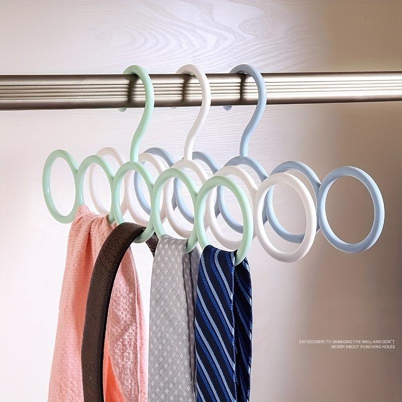3pcs Plastic Hanger Scarf Tie Holder Rack Multifunction 5 hole Hanger