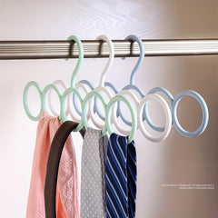 3pcs Plastic Hanger Scarf Tie Holder Rack Multifunction 5 hole Hanger