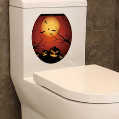 Halloween Toilet Lid Decal Self Adhesive Funny Toilet Sticker DIY Horror Cover