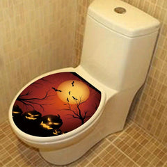 Halloween Toilet Lid Decal Self Adhesive Funny Toilet Sticker DIY Horror Cover