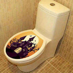 Halloween Toilet Lid Decal Self Adhesive Funny Toilet Sticker DIY Horror Cover