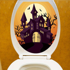 Halloween Toilet Lid Decal Self Adhesive Funny Toilet Sticker DIY Horror Cover