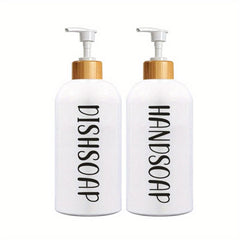 2pcs Large Capacity Soap Dispenser Set 500ml Liquid Plastic Dispenser