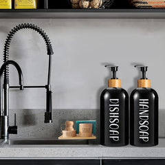 2pcs Large Capacity Soap Dispenser Set 500ml Liquid Plastic Dispenser
