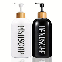 2pcs Large Capacity Soap Dispenser Set 500ml Liquid Plastic Dispenser