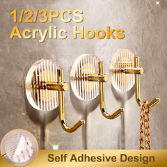 Acrylic Shower Hooks Self Adhesive Towel Holder Bathroom Accessories