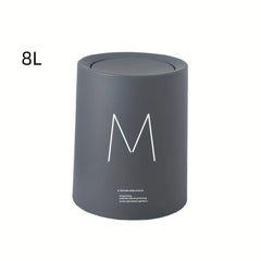 1pc Flip Top Trash Can Plastic Trash Can With Lid Trash Bin For Home Bathroom