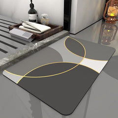 Diatom Mud Entrance Rug Quick Dry Absorbent Mat Gray