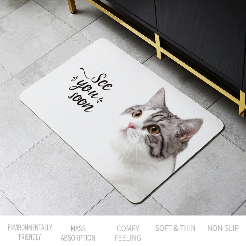 Diatom Mud Entrance Rug Quick Dry Absorbent Mat Gray