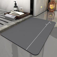 Diatom Mud Entrance Rug Quick Dry Absorbent Mat Gray