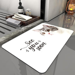 Diatom Mud Entrance Rug Quick Dry Absorbent Mat Gray