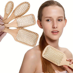 Bamboo Massage Comb Hairbrush for Women's Hair Care