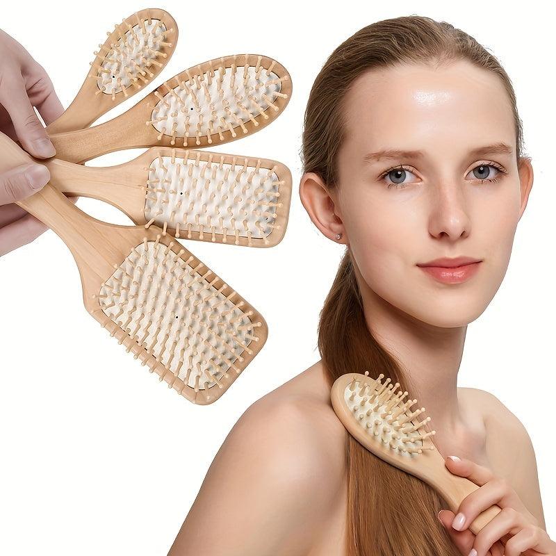 Bamboo Massage Comb Hairbrush for Women's Hair Care