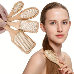 Bamboo Massage Comb Hairbrush for Women's Hair Care