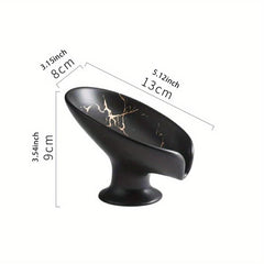 Ceramic Leaf Soap Dish Marble Drain Soap Tray Bathroom Soap Storage Rack