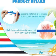 6pcs Silicone Beach Towel Bands Colorful Towel Holder Bands for Pool
