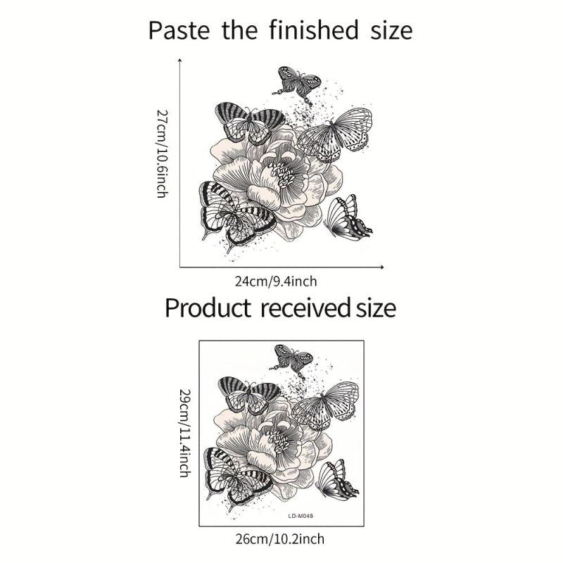 Plant Flowers Butterfly Toilet Stickers Bathroom Self Adhesive Accessories