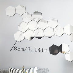 Hexagonal Mirror Stickers Acrylic Wall Decor
