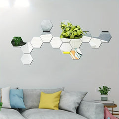Hexagonal Mirror Stickers Acrylic Wall Decor