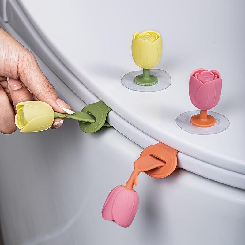 Silicone Tulip Toilet Lid Lifter Handle Touch For Hygiene
