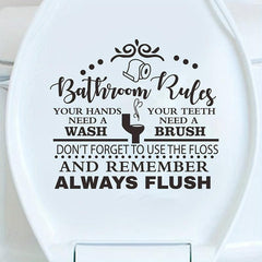 English Slogan Toilet Sticker Bathroom Rules Vinyl Waterproof Sticker