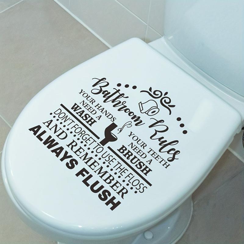 English Slogan Toilet Sticker Bathroom Rules Vinyl Waterproof Sticker